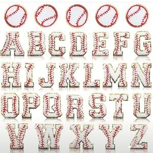 Baseball patch letters and baseballs